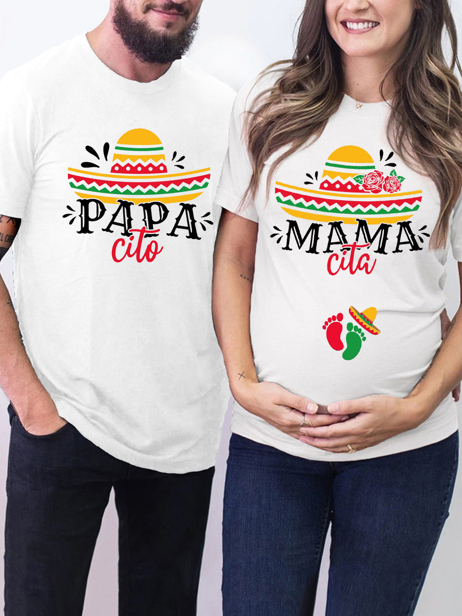 Cinco De Mayo Couples Pregnancy Announcement Shirts Matching