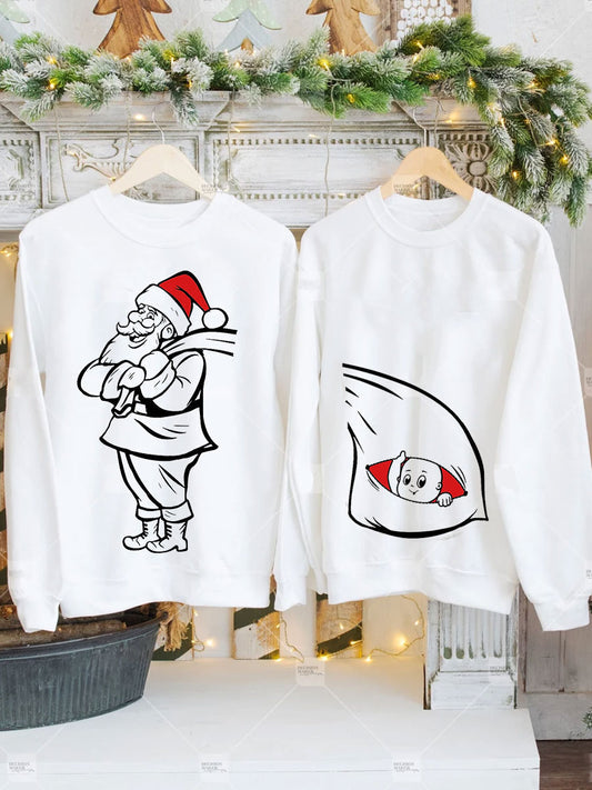 Santa Baby Couple Christmas Maternity Sweatshirt