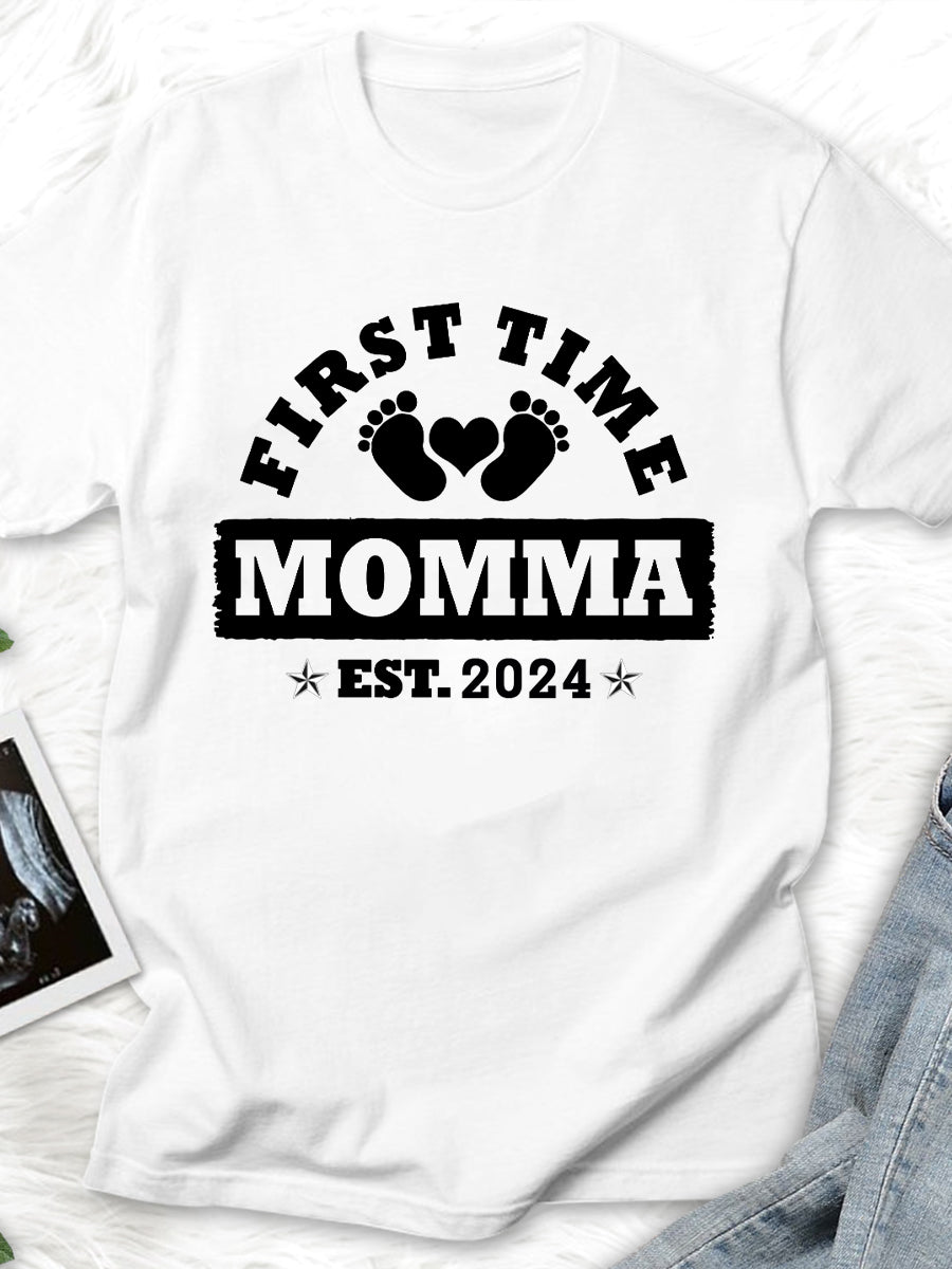 First Time Mommy EST 2024/2025 Announcement Family Matching Shirt