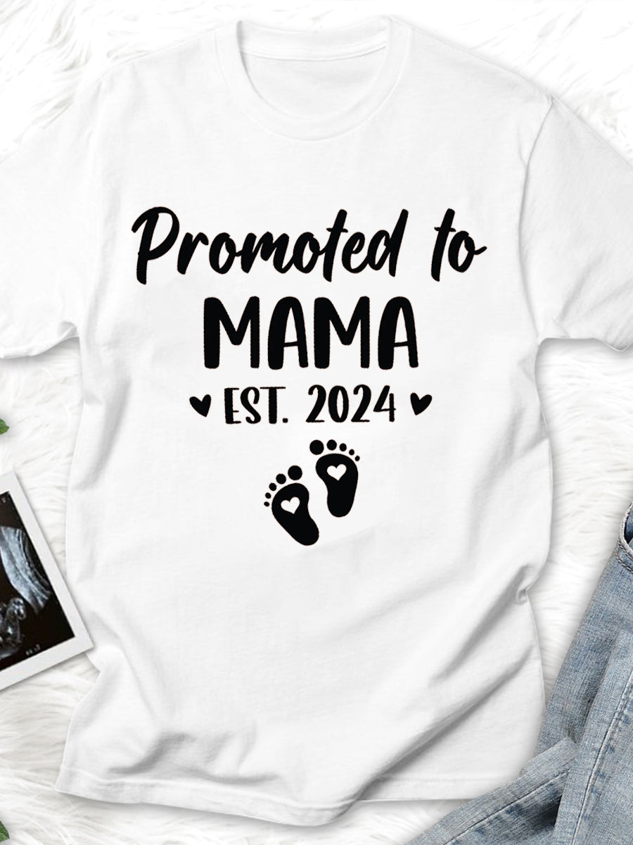 Promoted To Mama EST 2024/2025 Announcement Family Matching Shirt