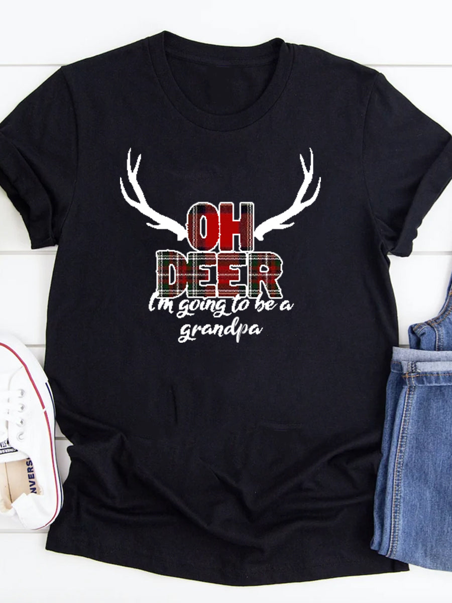 Oh Deer I'm Pregnant Announcement Family Matching Shirt