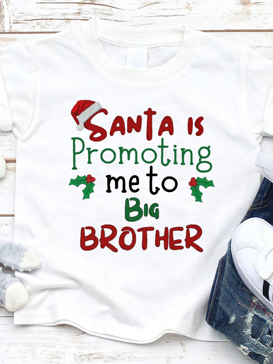 Santa Is Promoting Me To Mommy Announcement Family Matching Shirt