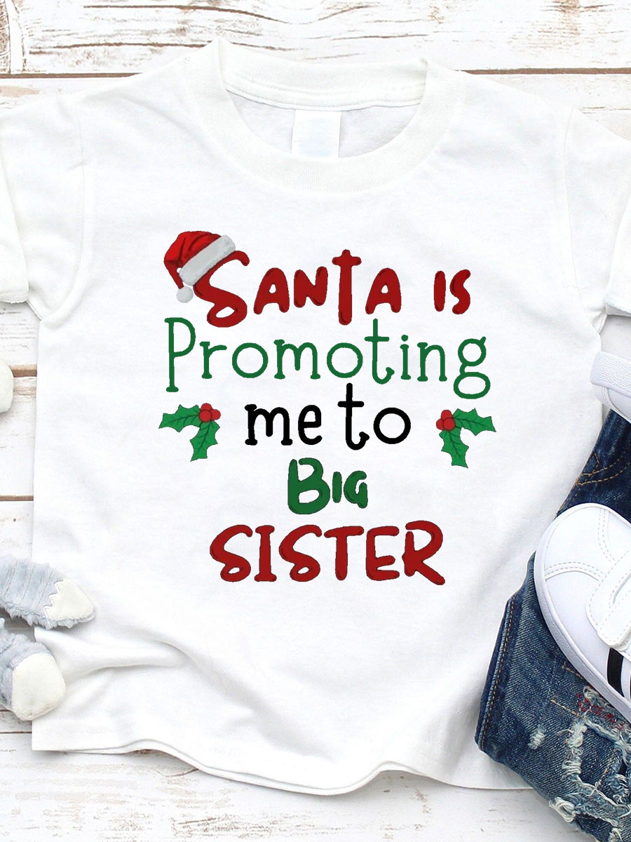 Santa Is Promoting Me To Mommy Announcement Family Matching Shirt