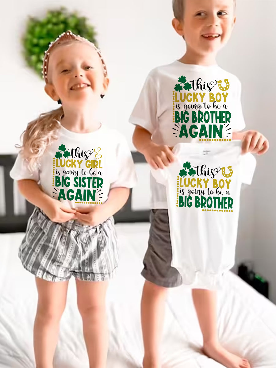 This Lucky Girl Is Going To Be A Big Bro&Sis Family Matching Shirt