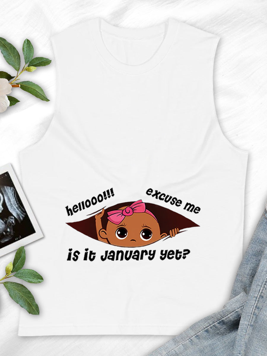 Customizable Months Black Baby Girl Peeking Maternity Shirt