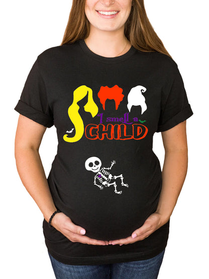 I Smell A Child Skeleton Baby Maternity Shirt