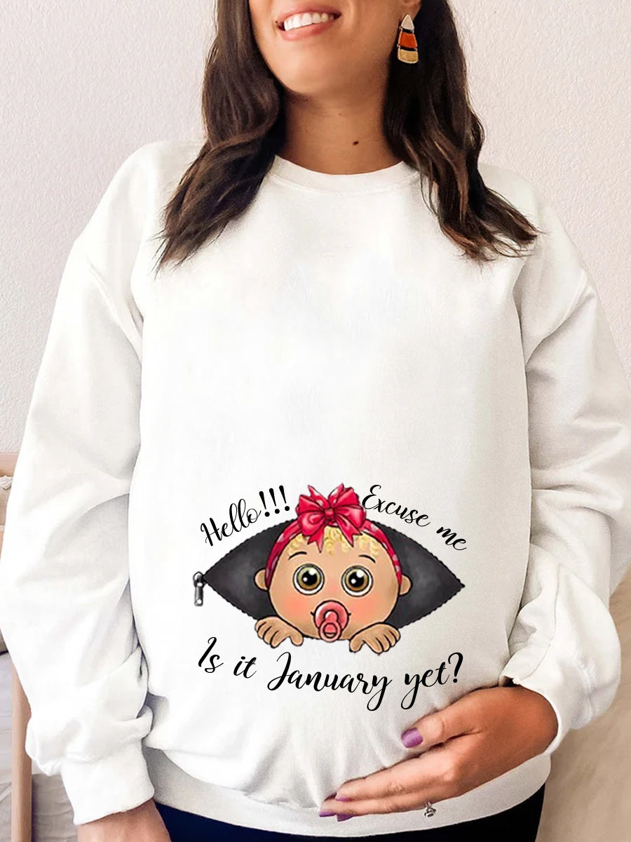 Customizable Months Cute Baby Girl Maternity Shirt