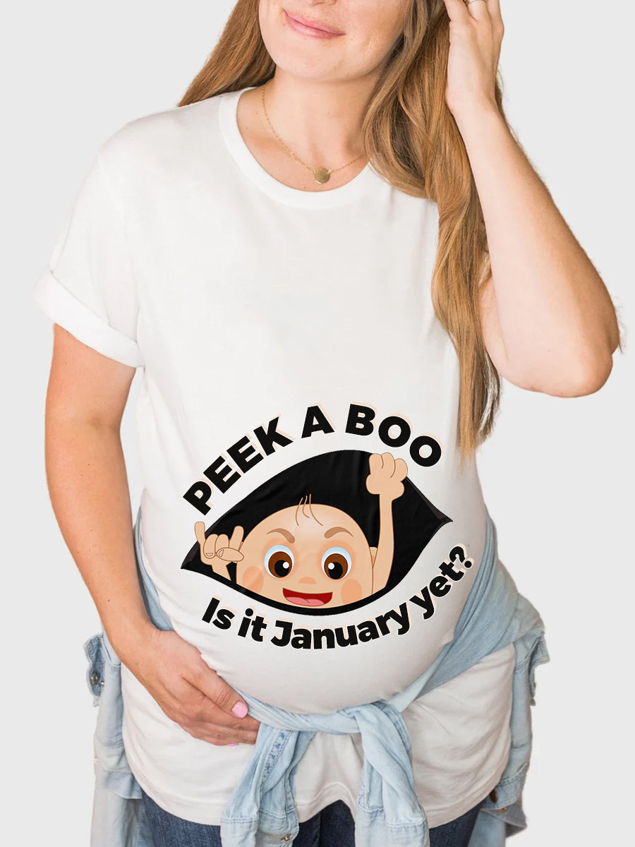 Peek a Boo Is It Customizable Months Baby Maternity Shirt