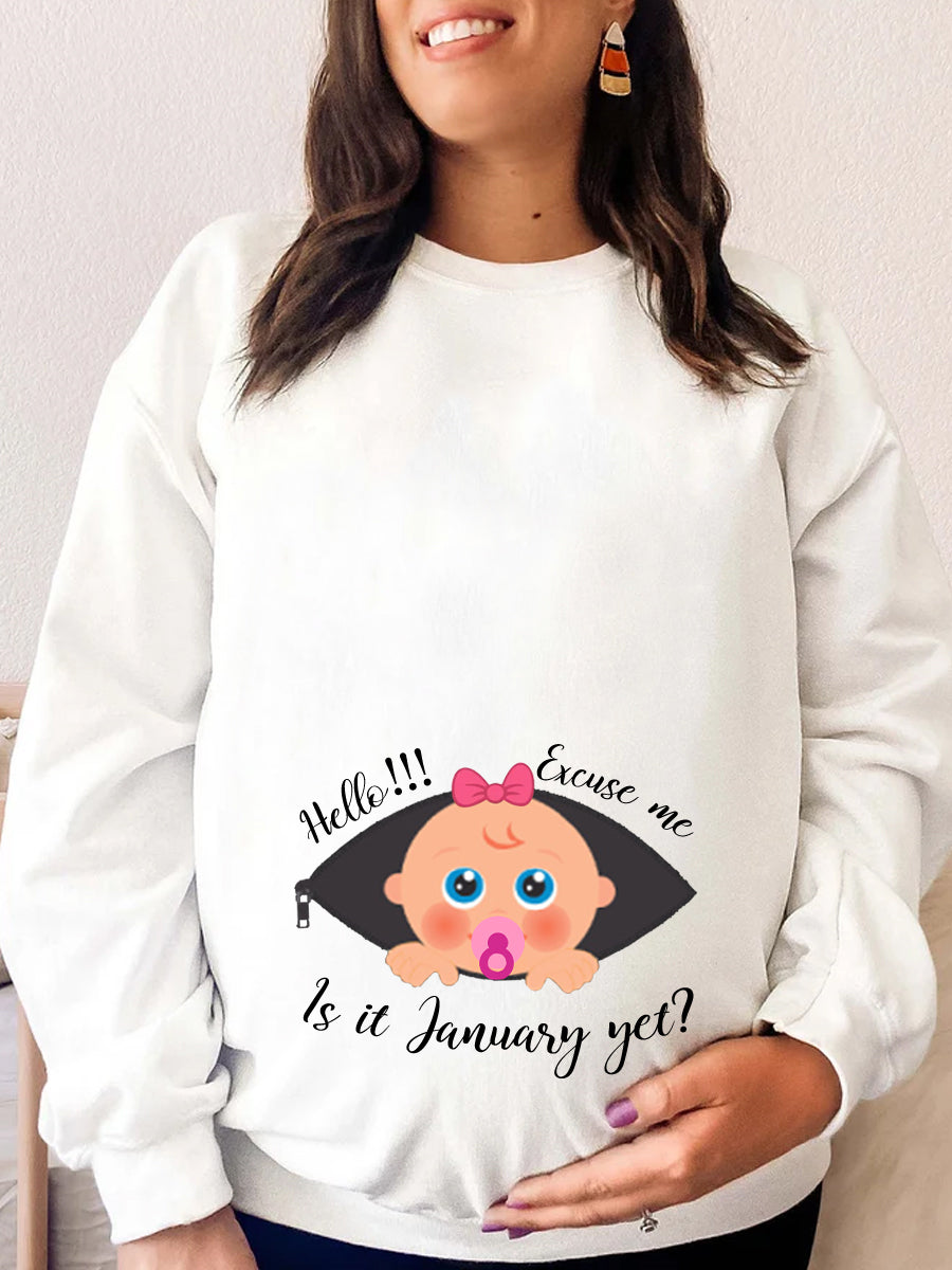 Excuse Me Is It Customizable Months Cute Girl Maternity Shirt