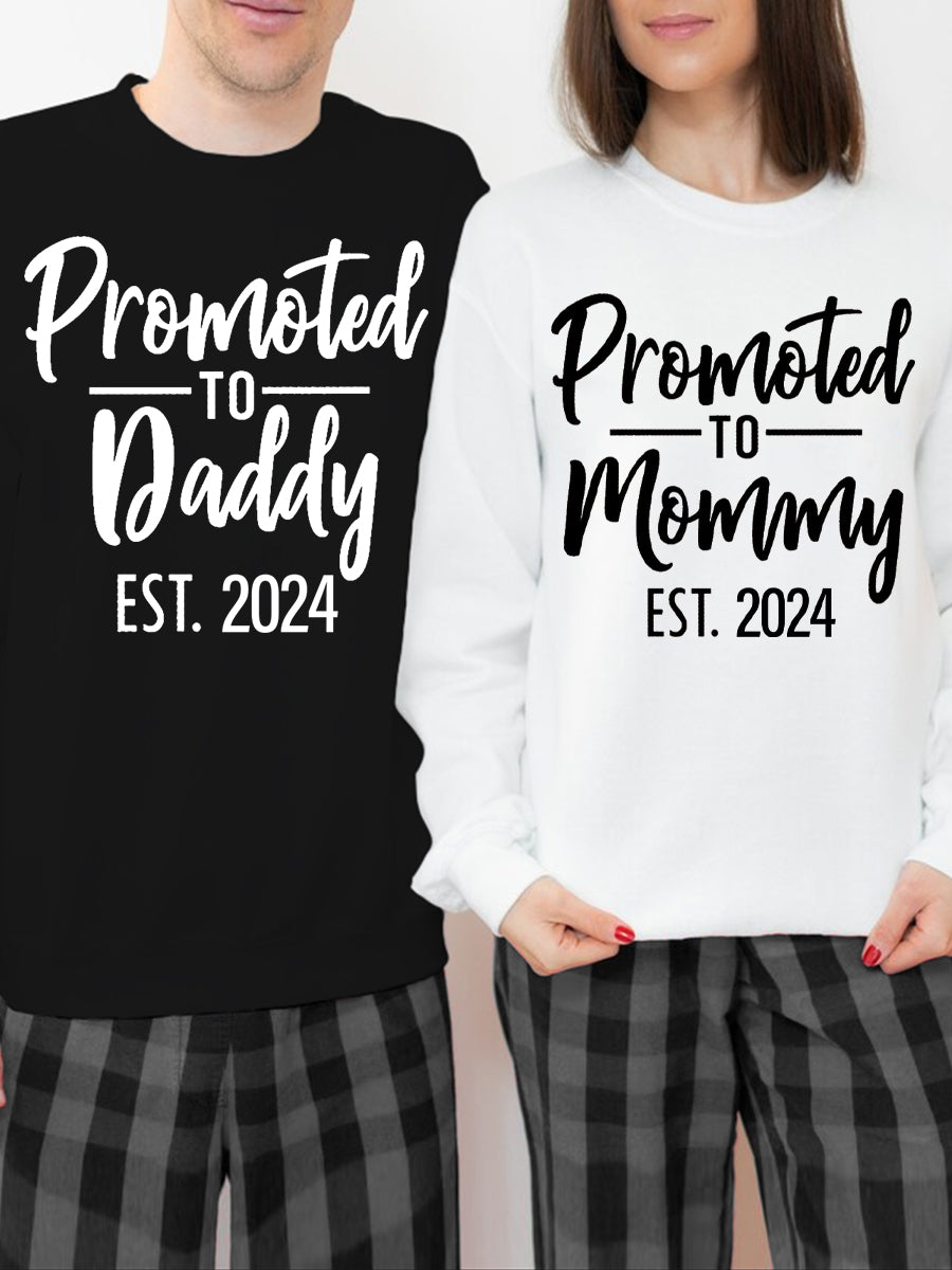 Promoted To Mommy EST. 2024/2025 Couple Shirt