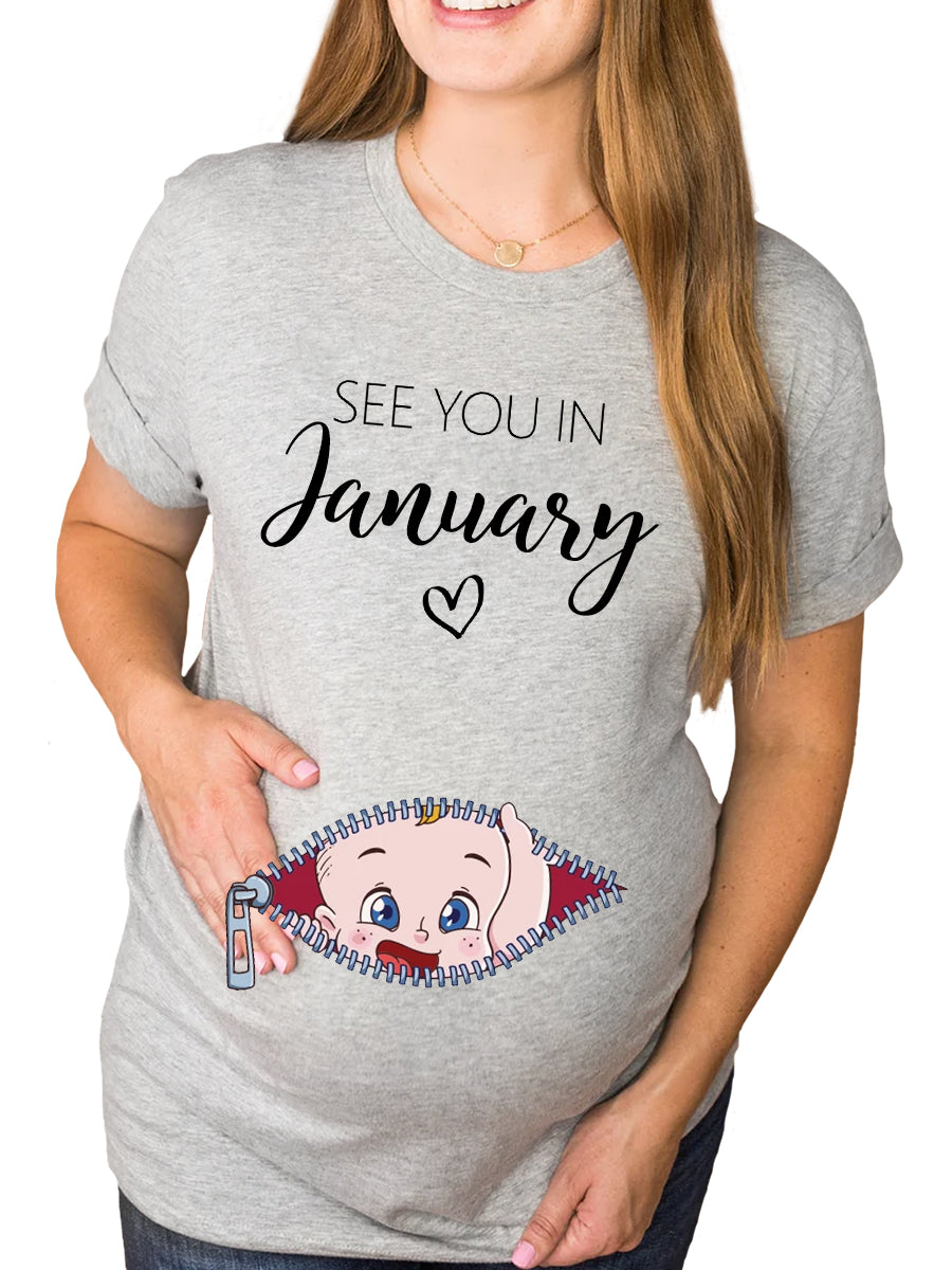 See You In Your Month Blue Eyes Baby Funny Maternity Sweatshirt