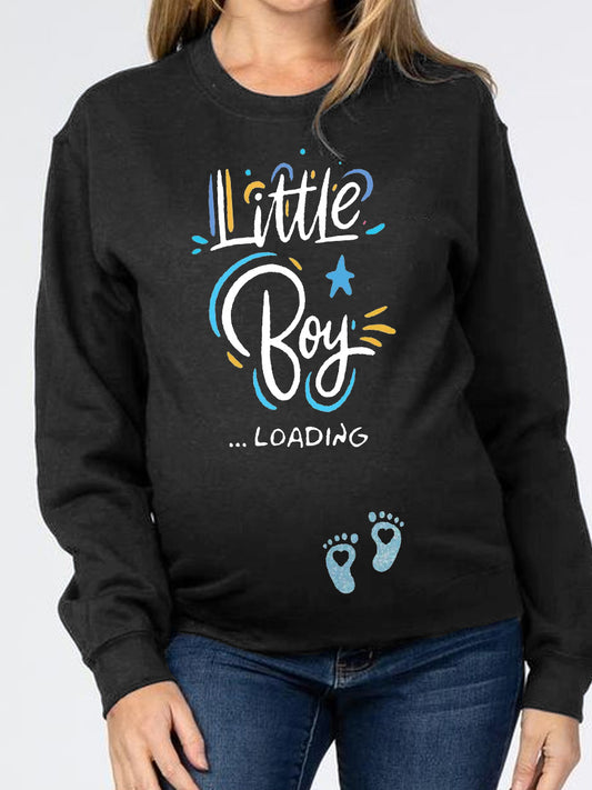 Little Boy Loading Gender Reveal Maternity Sweatshirt