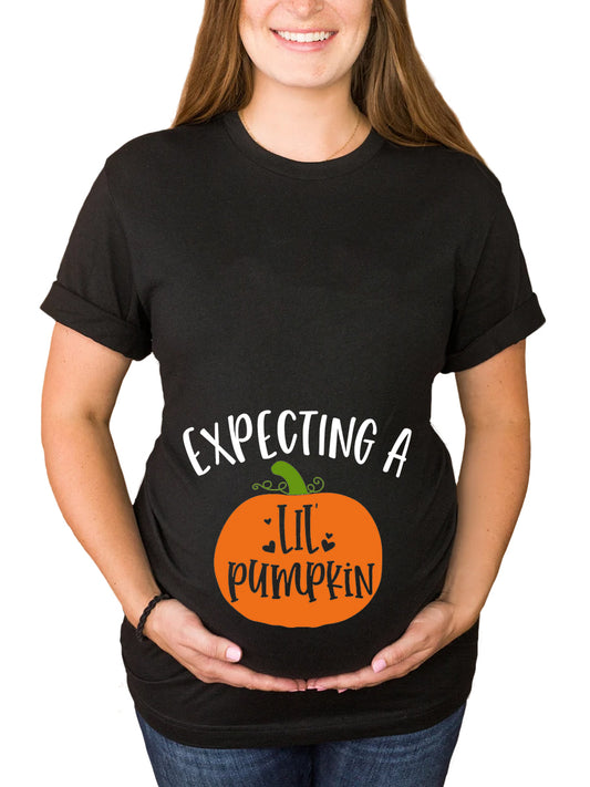 Expecting A Lil Pumpkin Announcement Maternity Shirt