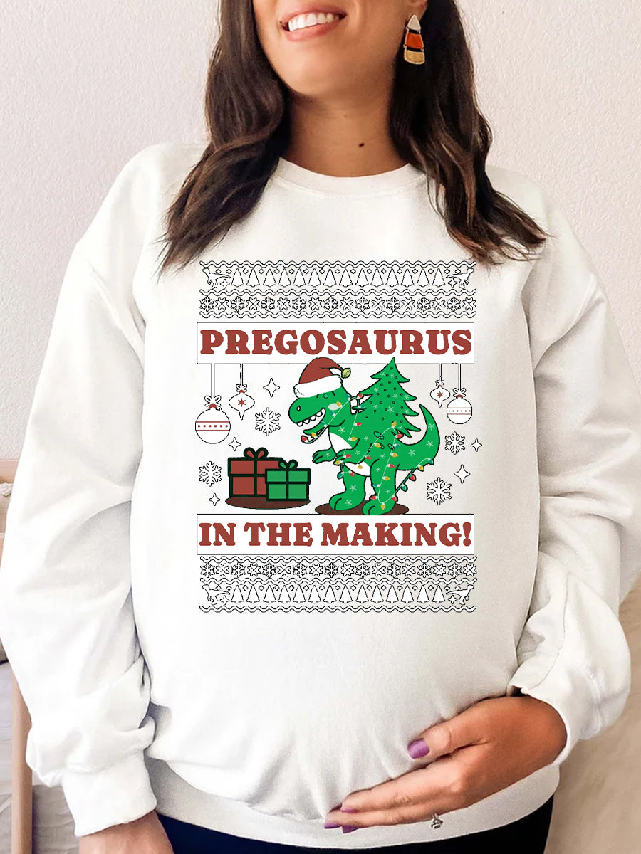 Pregosaurus In The Making Maternity Sweatshirt