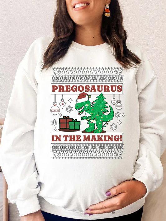 Pregosaurus In The Making Maternity Sweatshirt