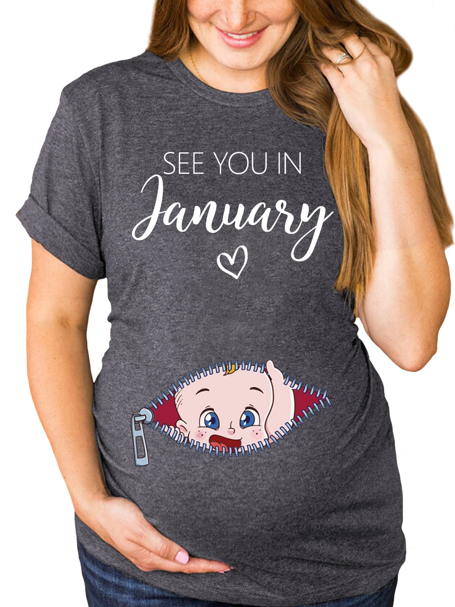 See You In Your Month Blue Eyes Baby Funny Maternity Sweatshirt