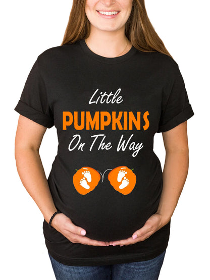 Little Pumpkins On The Way Funny Maternity Shirt