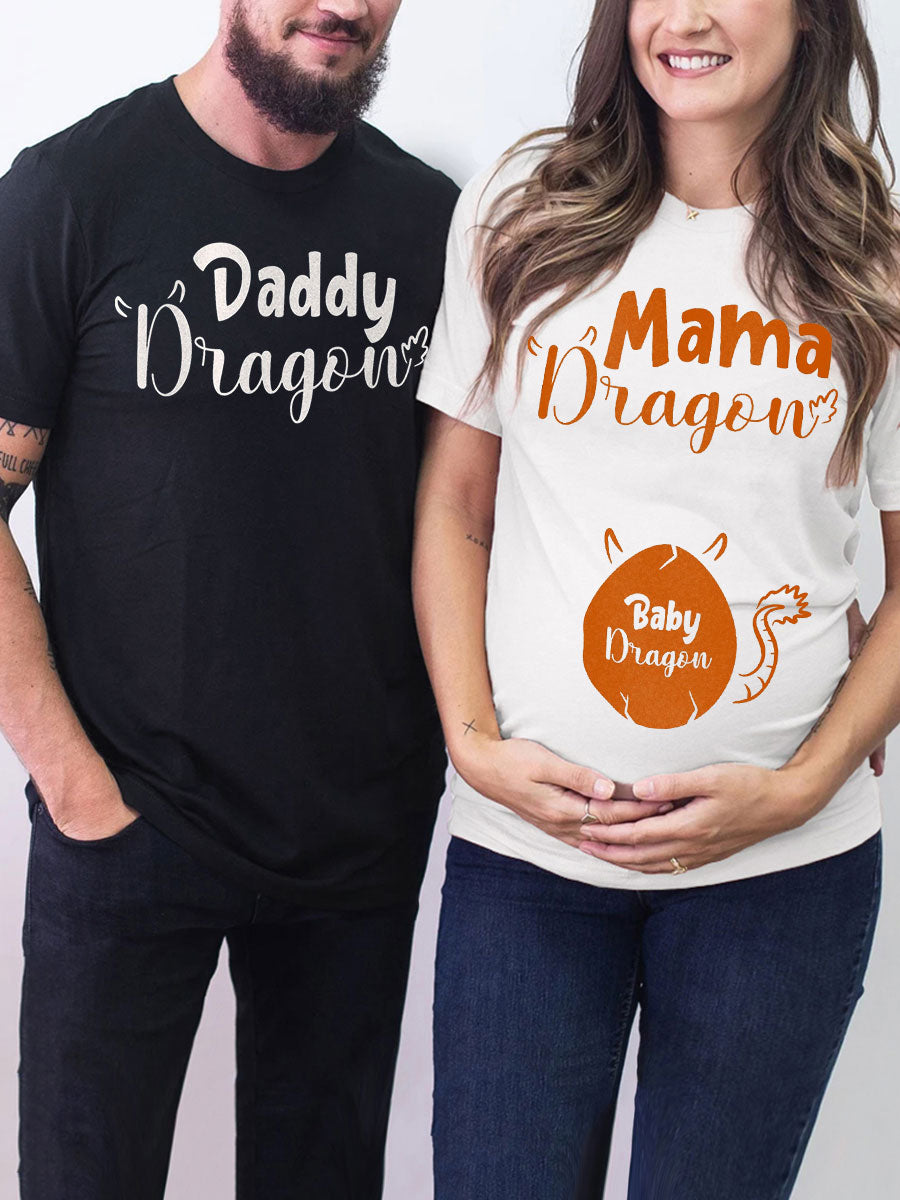 Mama Dragon and Daddy Dragon Couple Shirt