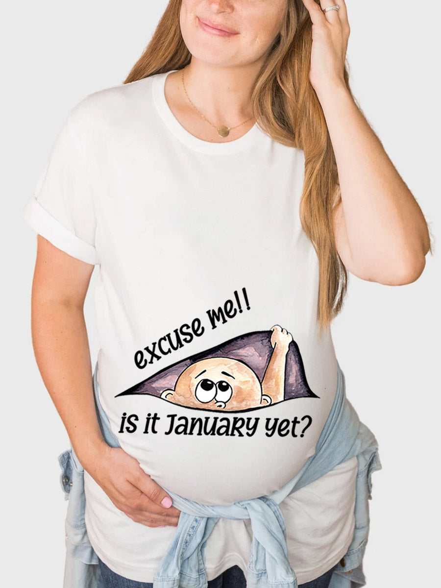 Customizable Months Baby Boy Peeking Bump Maternity Sweatshirt