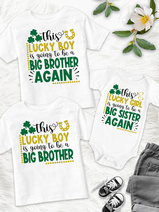 This Lucky Girl Is Going To Be A Big Bro&Sis Family Matching Shirt