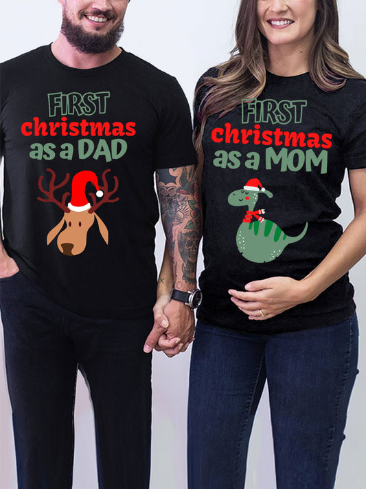 First Christmas as a Mom / Dad Couple Shirt