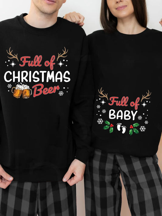 Full Of Baby Christmas Couple Sweatshirt