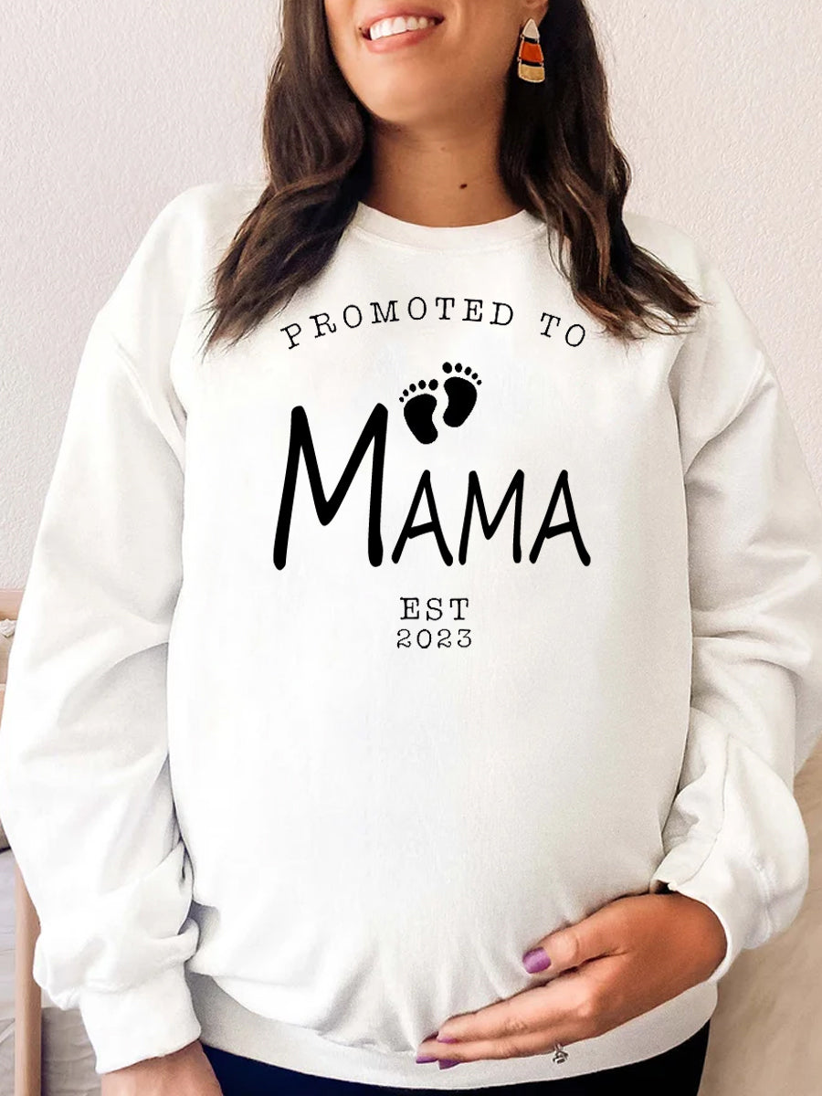 Promoted To Mama 2024/2025 Announcement Family Matching Sweatshirt