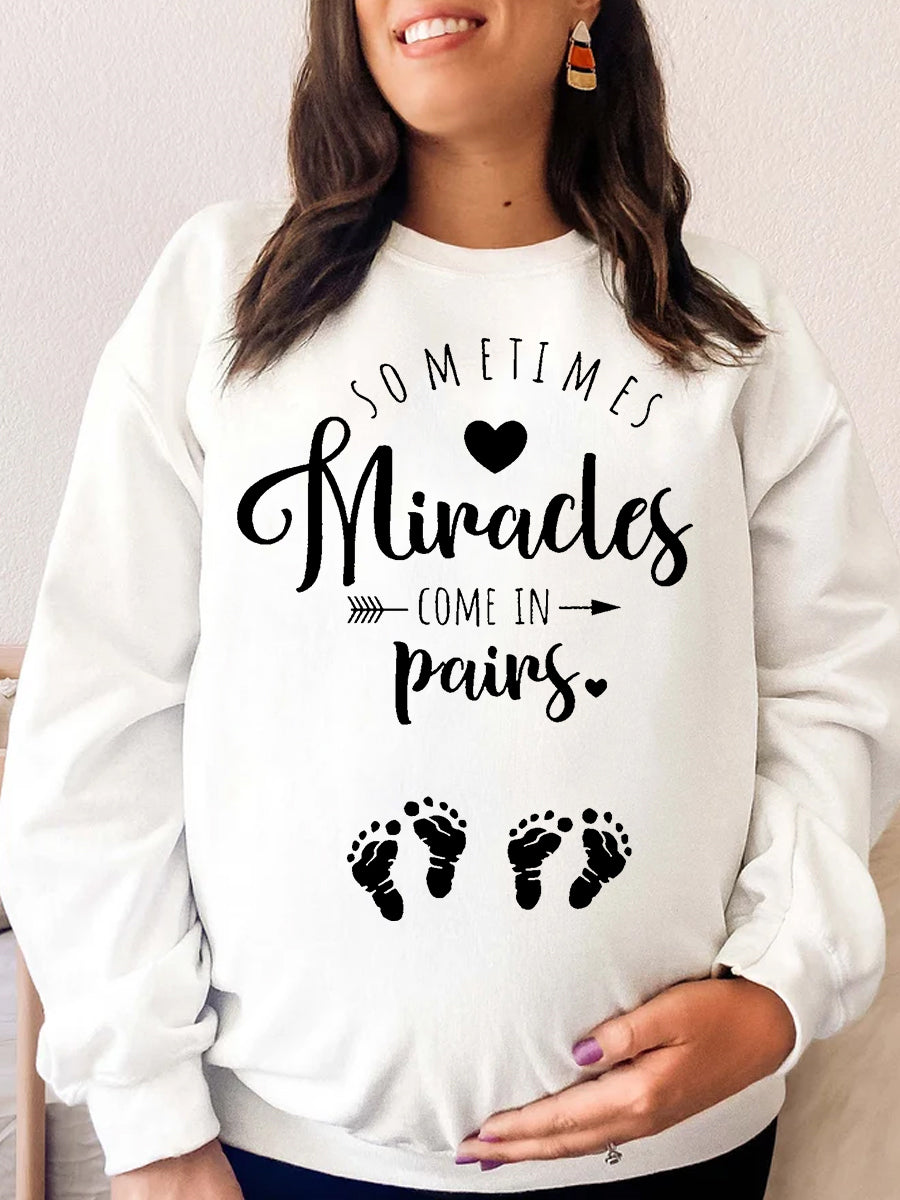 Sometimes Miracles Come In Pairs Twins Announcement Shirt