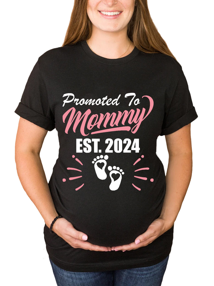 Promoted To Mommy EST.2024/2025 Maternity Shirt