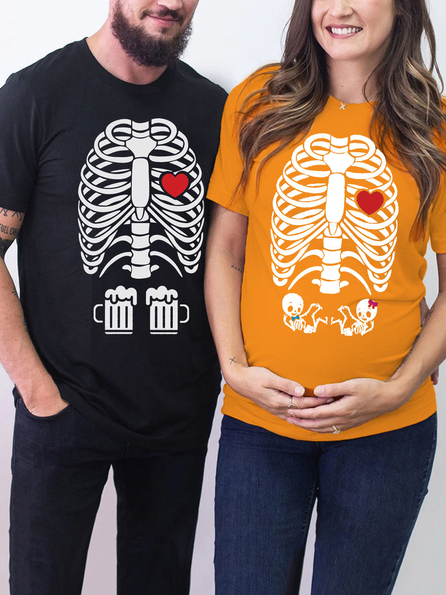 Skeleton Twins Baby Couple Shirt