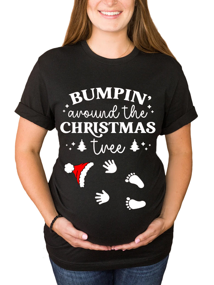 Bumpin Around The Christmas Tree Maternity Shirt