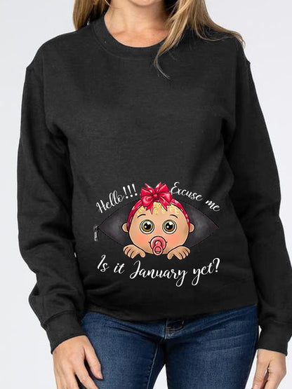 Customizable Months Cute Baby Girl Maternity Sweatshirt