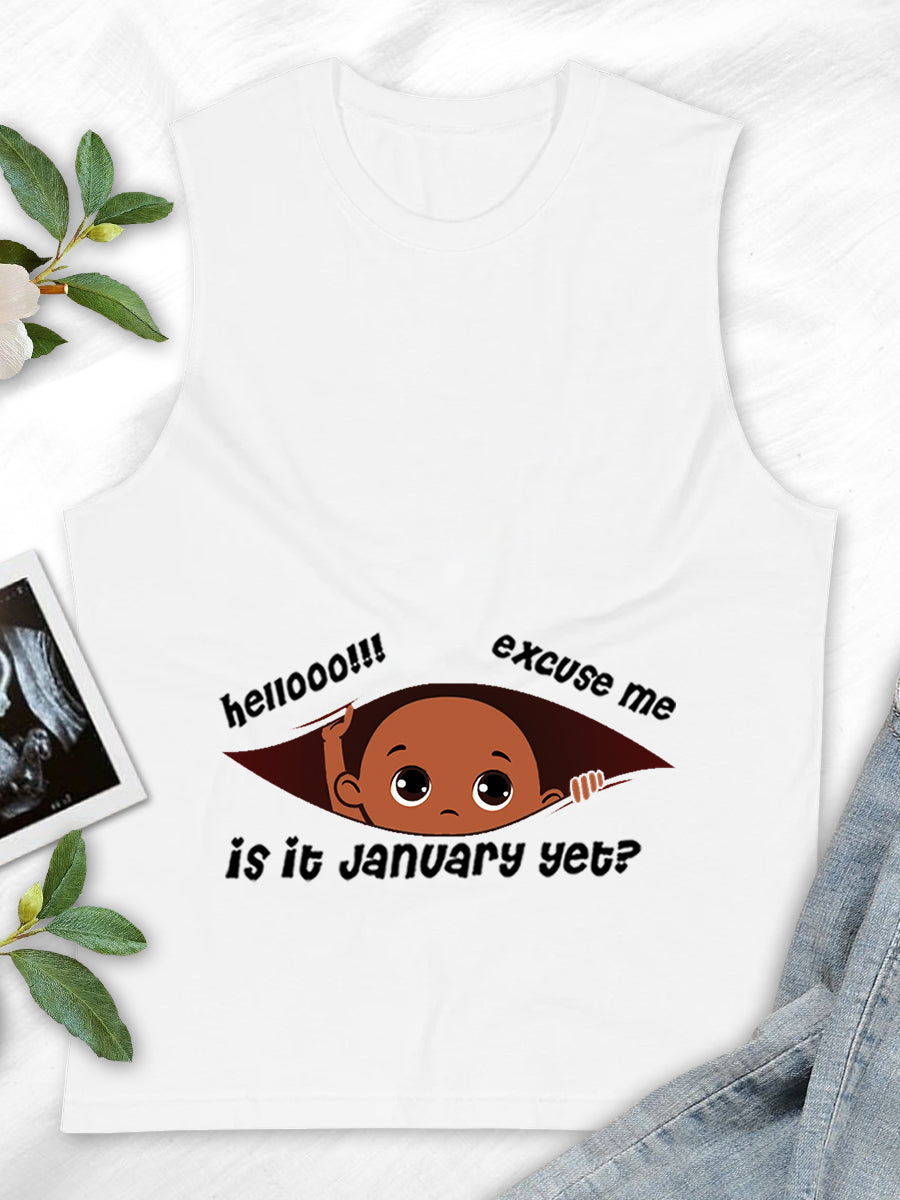 Customizable Months Black Baby Boy Peeking Maternity Sweatshirt