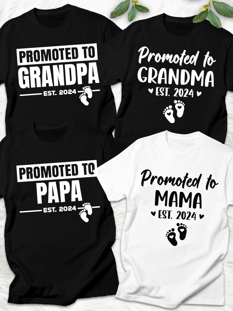 Promoted To Mama EST 2024/2025 Announcement Family Matching Shirt