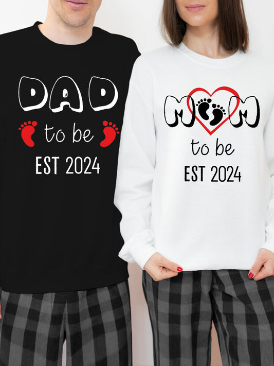 Mom To Be Est. 2024/2025 Couple Sweatshirt