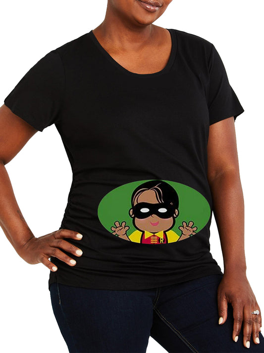 Black Baby Peeking Maternity Shirt