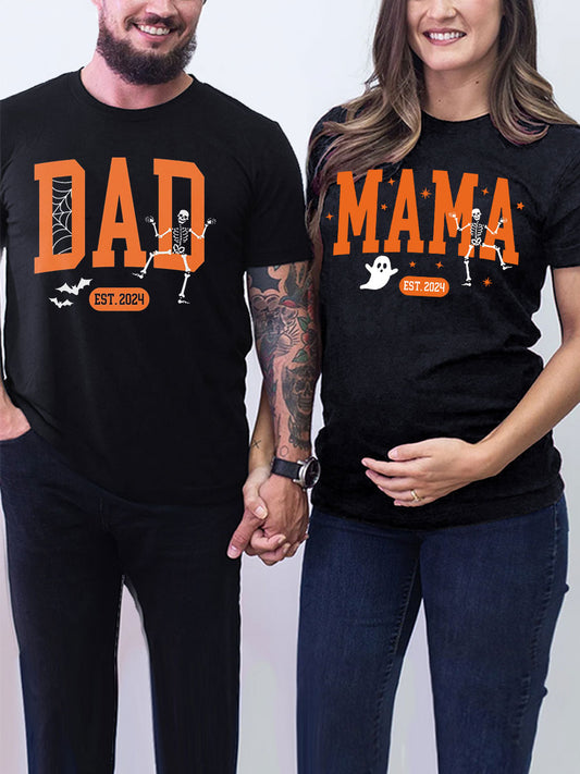 Mama to be Dad to be 2025 Halloween Couple Shirt