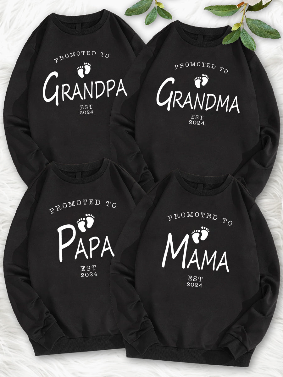 Promoted To Mama 2024/2025 Announcement Family Matching Shirt