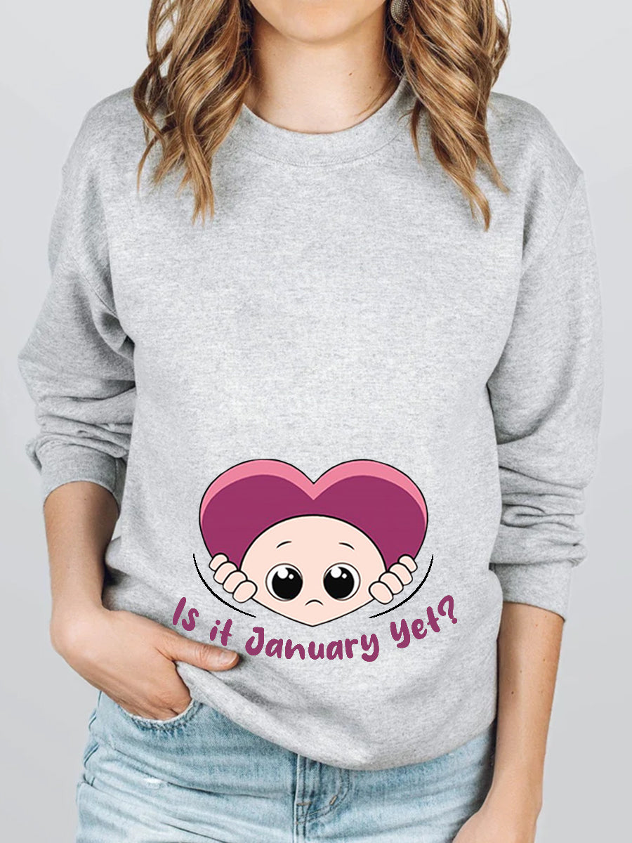 Customized Month Baby Peeking Heart Maternity Shirt