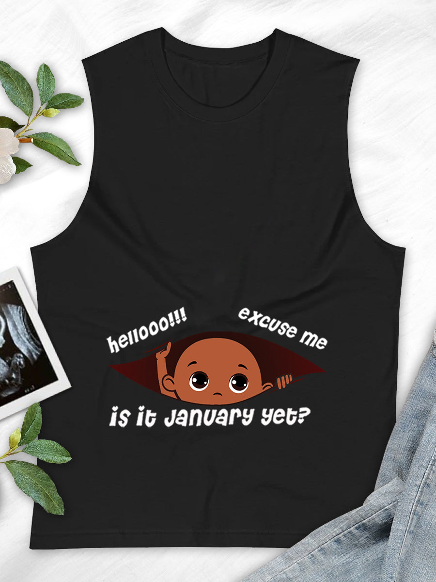 Customizable Months Black Baby Boy Peeking Maternity Sweatshirt