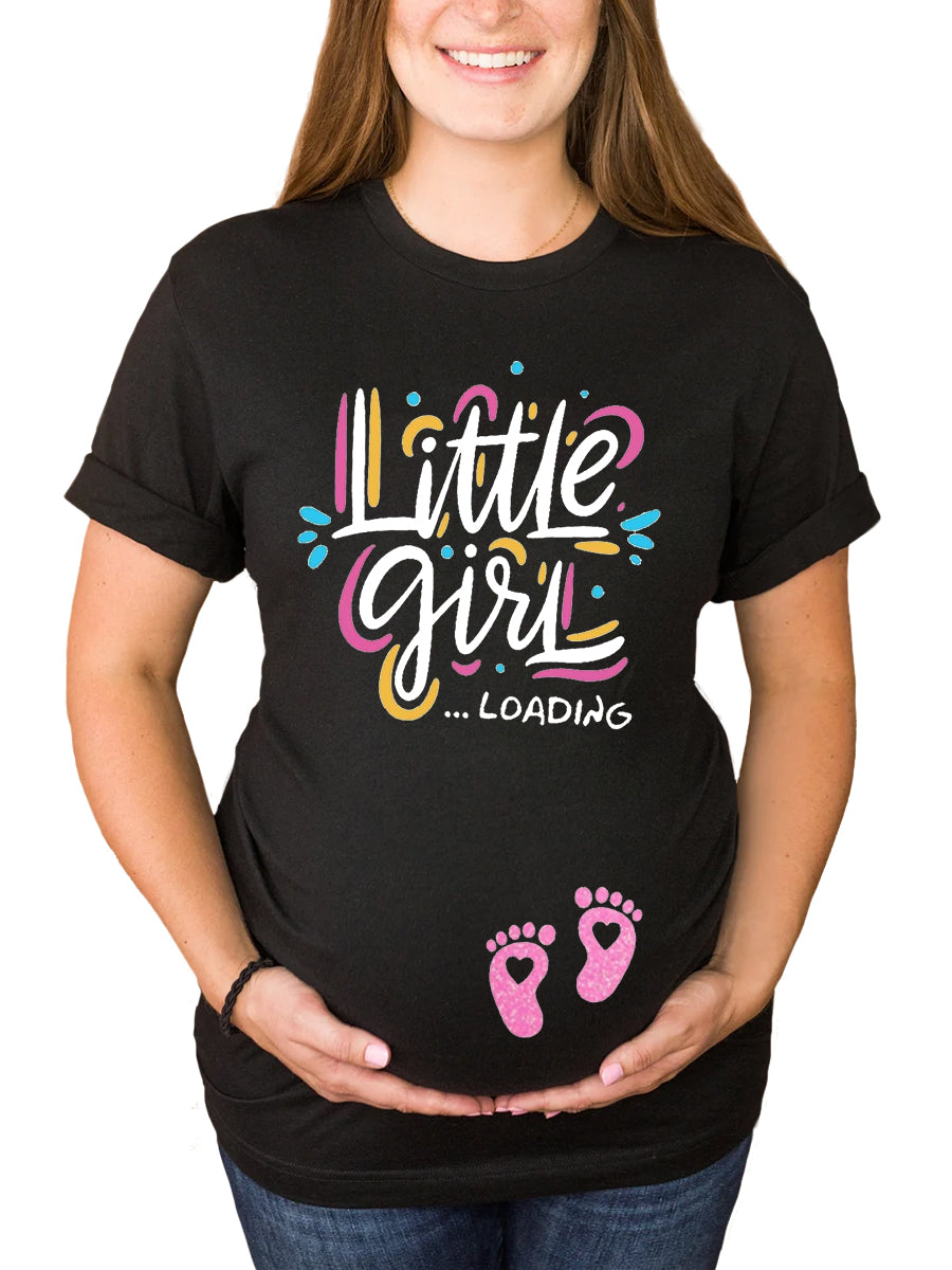 Little Girl Loading Gender Reveal Announcement Sweatshirt