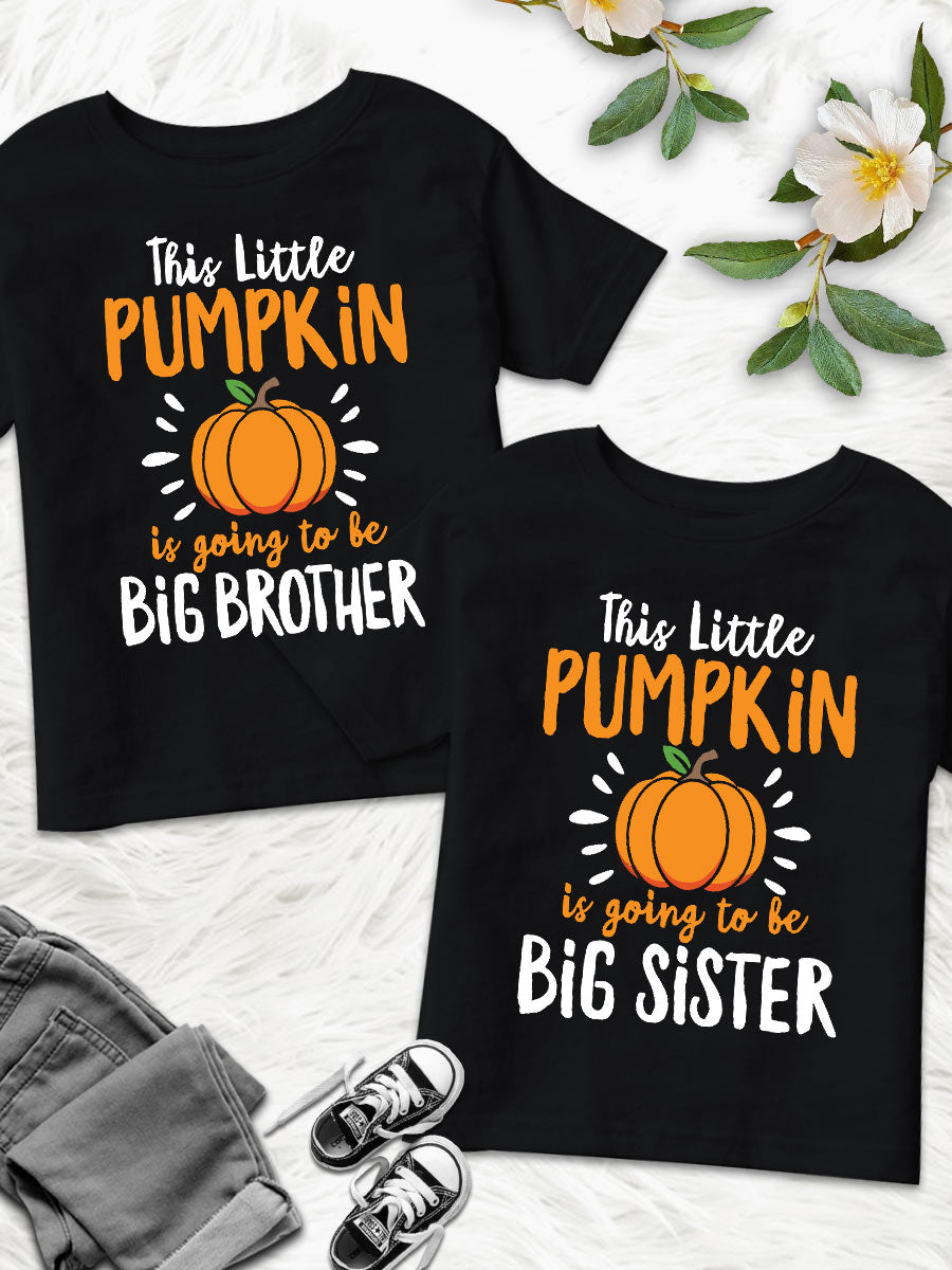 This Little Pumpkin Is Going To Be A Big Brother Family Matching Shirt