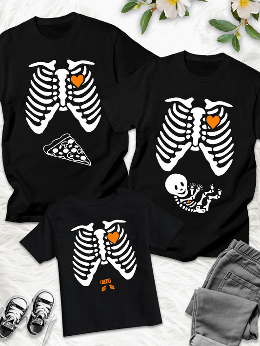 Skeleton Big Bro Sis Parents Maternity Shirt