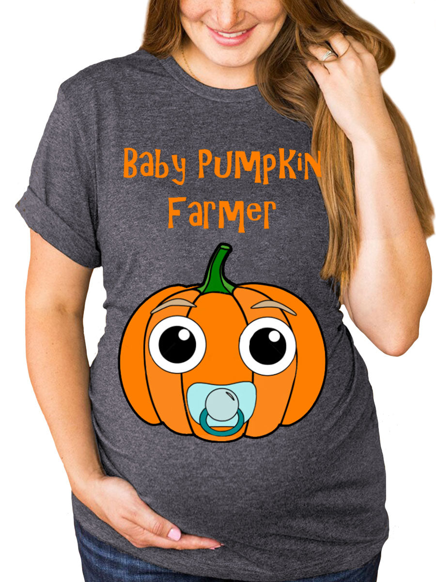 Baby Pumpkin Farmer Maternity Shirt