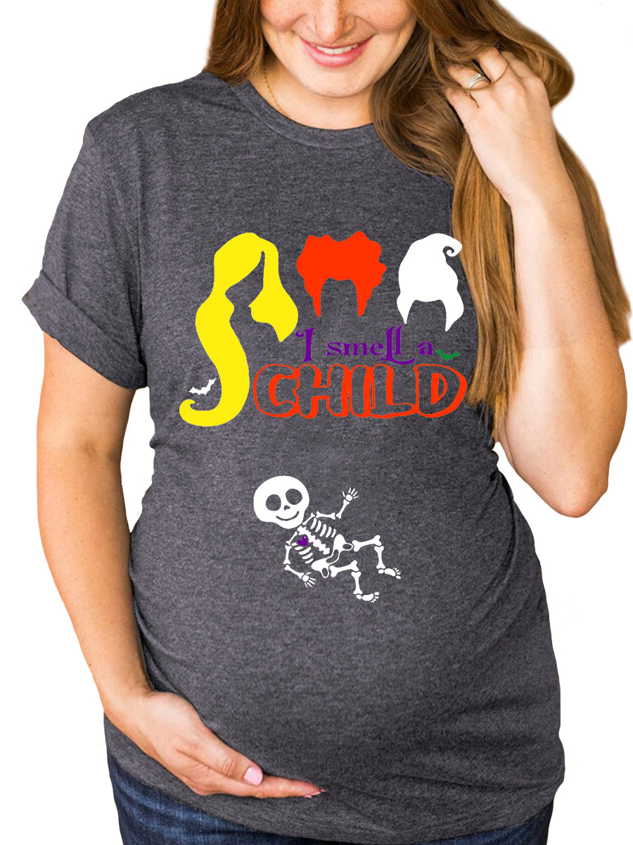 I Smell A Child Skeleton Baby Maternity Shirt