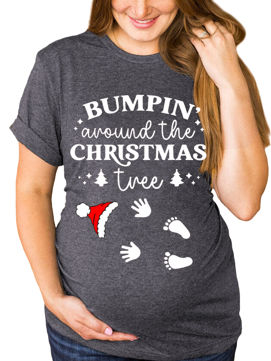 Bumpin Around The Christmas Tree Maternity Shirt