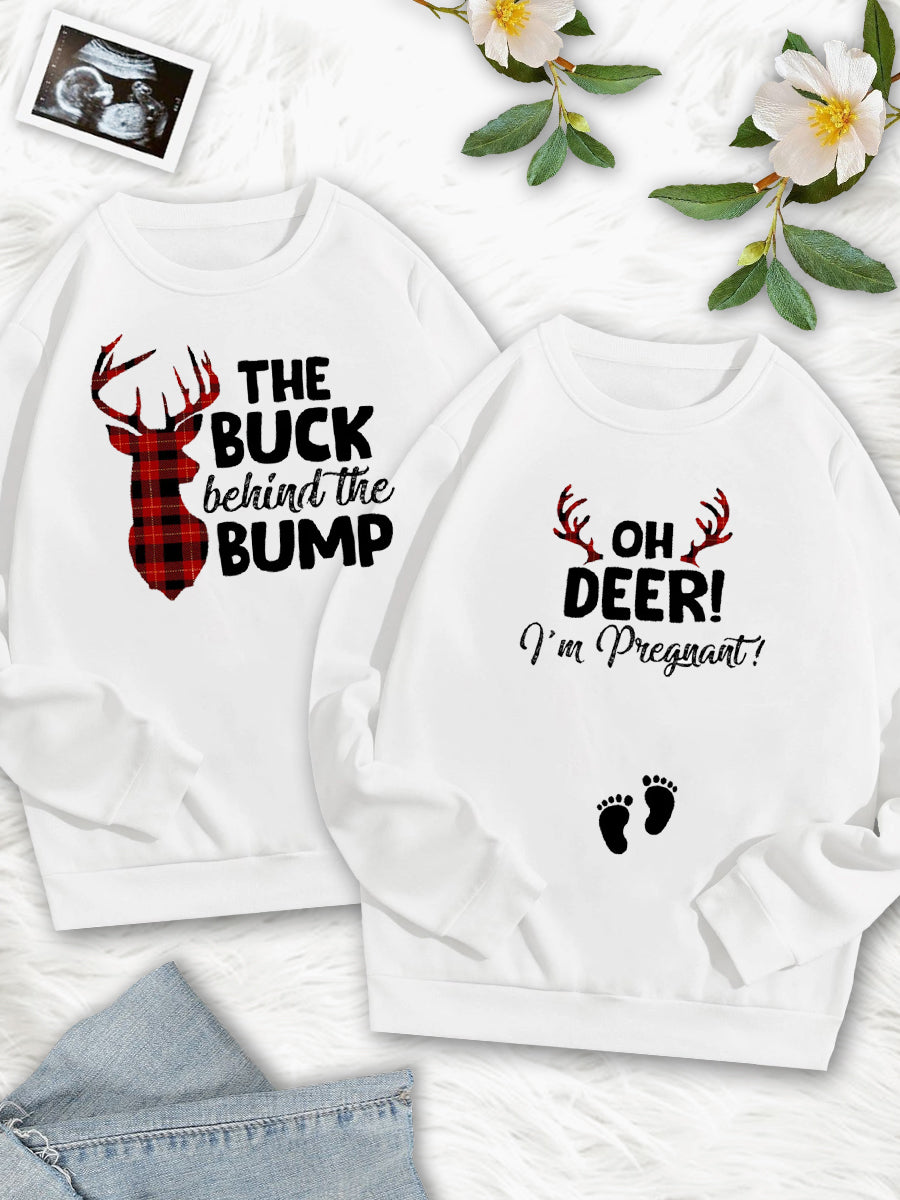 Oh Deer I'm Pregnant Christmas Announcement Sweatshirt