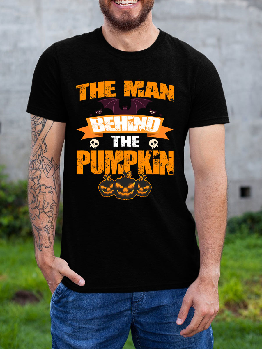 Skeleton Pumpkin Baby Funny Announcement Couple Shirt