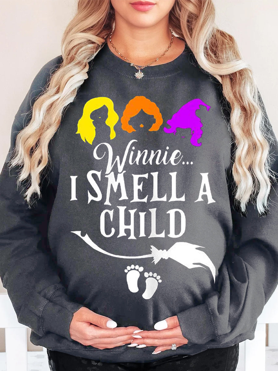 Winnie I Smell A Child Funny Maternity Sweatshirt