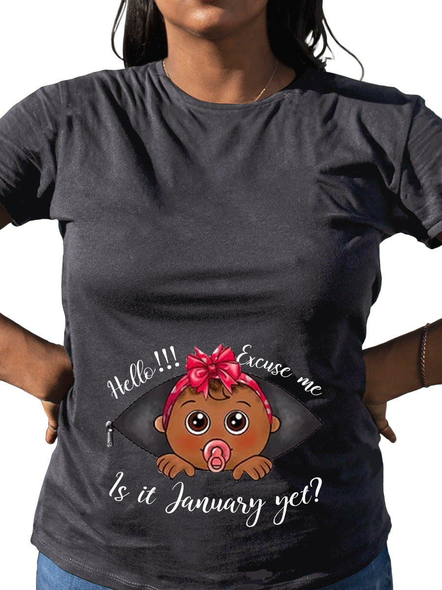 Customizable Months Black Cute Pacifier Baby Girl Maternity Shirt